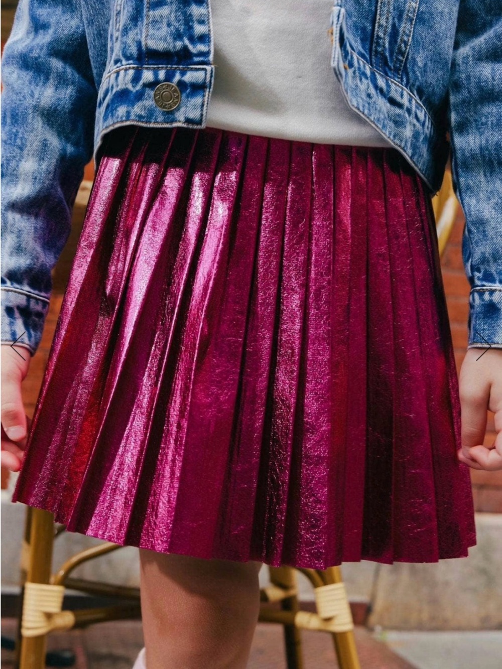 Lola + The Boys
Foil Pleated Skirt